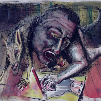 Dessin intitulée "Drawing by monsters" par Patrick Jannin, Œuvre d'art originale, Encre