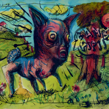 Σχέδιο με τίτλο "Bambi aussi" από Patrick Jannin, Αυθεντικά έργα τέχνης, Μελάνι