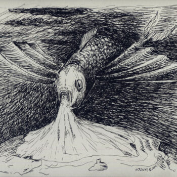 Desenho intitulada "La fin du monde" por Patrick Jannin, Obras de arte originais, Tinta