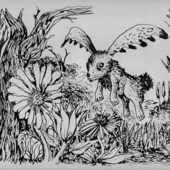「Birds」というタイトルの描画 Patrick Janninによって, オリジナルのアートワーク, インク