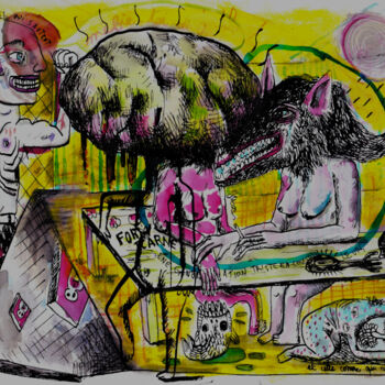 Dibujo titulada "La Séduction de La…" por Patrick Jannin, Obra de arte original, Tinta