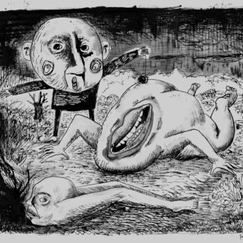Σχέδιο με τίτλο "Yoyo, ou Le Crépusc…" από Patrick Jannin, Αυθεντικά έργα τέχνης, Μελάνι