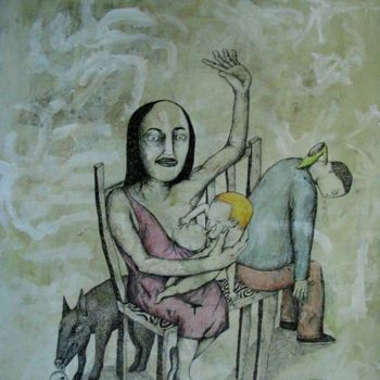 Ζωγραφική με τίτλο "La  Maternité Triom…" από Patrick Jannin, Αυθεντικά έργα τέχνης