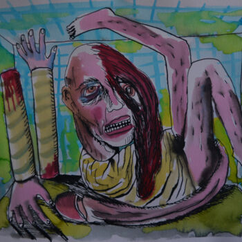 Dibujo titulada "Camisole de farce" por Patrick Jannin, Obra de arte original, Tinta