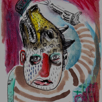 Tekening getiteld "Tue la hyène" door Patrick Jannin, Origineel Kunstwerk, Inkt