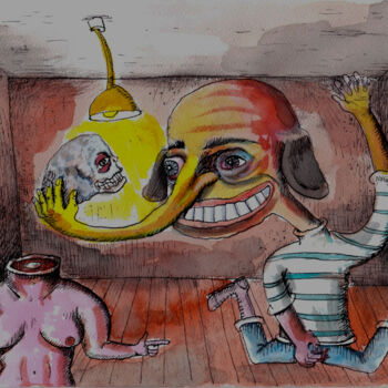 Rysunek zatytułowany „Hamlet Sambalek” autorstwa Patrick Jannin, Oryginalna praca, Atrament
