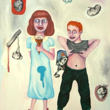 Malerei mit dem Titel "Les enfants des aut…" von Patrick Jannin, Original-Kunstwerk