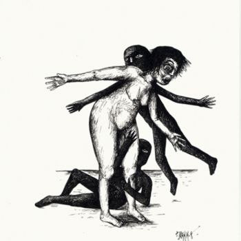 Zeichnungen mit dem Titel "Les moustiques" von Patrick Jannin, Original-Kunstwerk