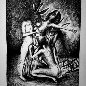 Disegno intitolato "Ave Maria" da Patrick Jannin, Opera d'arte originale
