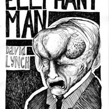 Tekening getiteld "Elephant Man" door Patrick Jannin, Origineel Kunstwerk, Anders