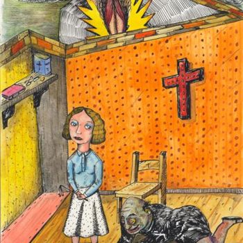 Dibujo titulada "Lick a Virgin" por Patrick Jannin, Obra de arte original, Otro