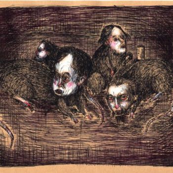 Disegno intitolato "The Rat Pack" da Patrick Jannin, Opera d'arte originale, Altro