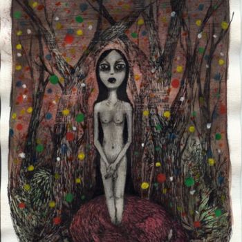 Dibujo titulada "Féebrile est Ma Muse" por Patrick Jannin, Obra de arte original, Otro