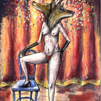 Drawing titled "Strip-tease / Maria…" by Patrick Jannin, Original Artwork, Other