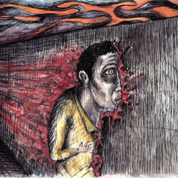 Drawing titled "Suicide par Erosion" by Patrick Jannin, Original Artwork, Other