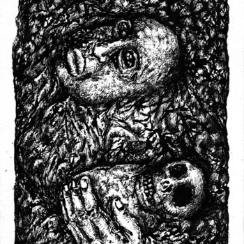 Zeichnungen mit dem Titel "A l'abri des bombes" von Patrick Jannin, Original-Kunstwerk, Andere