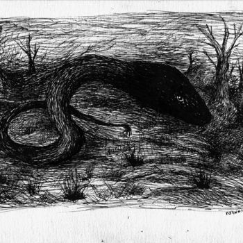 Dibujo titulada "A La Nuit Velue" por Patrick Jannin, Obra de arte original, Otro