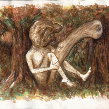 Dessin intitulée "L'appel de la forêt" par Patrick Jannin, Œuvre d'art originale, Autre