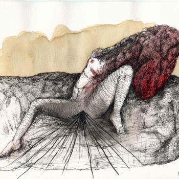 Dibujo titulada "Eat Meat, Love Sex" por Patrick Jannin, Obra de arte original, Otro