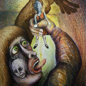 Dibujo titulada "Winny the Pee" por Patrick Jannin, Obra de arte original, Otro