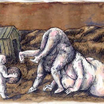 Rysunek zatytułowany „L'Âge de Sable” autorstwa Patrick Jannin, Oryginalna praca, Atrament