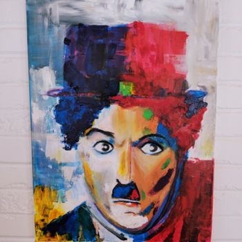 Painting titled "Charlie Chaplin" by P R O V I D E N C E, Original Artwork, Acrylic