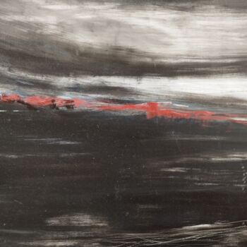 Pintura titulada "Noir Soulages" por Pjc, Obra de arte original, Oleo Montado en Bastidor de camilla de madera