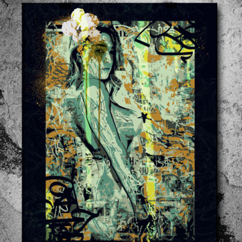 Digital Arts titled "Lady Armanoïde" by Pk Z, Original Artwork, Digital Painting