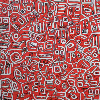 Painting titled "red-look.jpg" by Pklc, Original Artwork, Acrylic