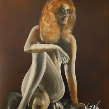 Painting titled "Feminart 2" by Pascal Koza, Original Artwork, Acrylic Mounted on Wood Stretcher frame