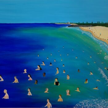 Peinture intitulée "Waiting for Waves" par Peter Kruger, Œuvre d'art originale, Acrylique