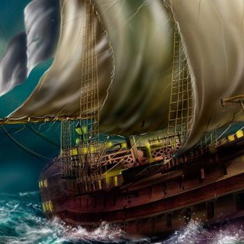 Digital Arts titled "Jack Jones Ship" by Pascal Lampecco, Original Artwork, 3D Modeling