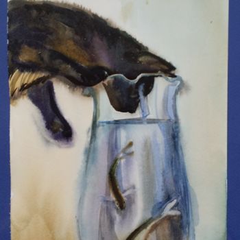 绘画 标题为“Рыбки в вазе” 由Galya Platonova, 原创艺术品, 水彩