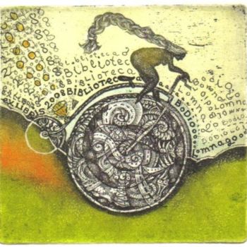 Printmaking titled "Bicycle" by Plamena Doycheva, Original Artwork
