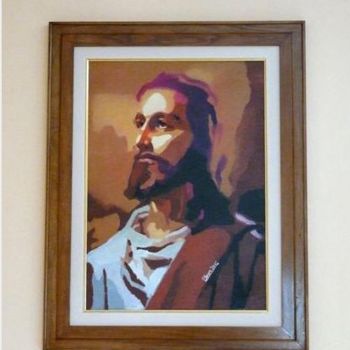 Painting titled "Cristo" by Plean, Original Artwork, Oil