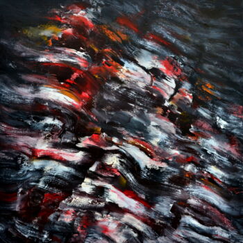 Painting titled "mental 2 - 100x100" by Fabrice Plisson, Original Artwork, Oil