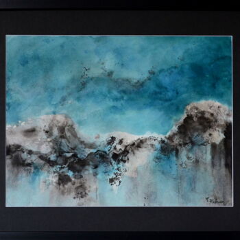 Painting titled "sans titre 13* verr…" by Fabrice Plisson, Original Artwork, Watercolor Mounted on Wood Stretcher frame