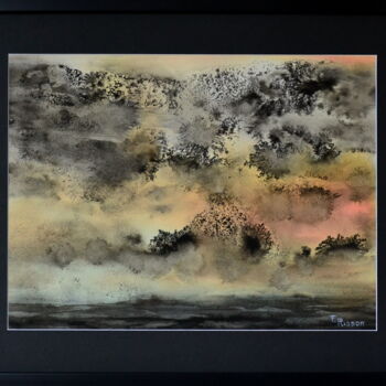 Schilderij getiteld "sans titre 17 * ver…" door Fabrice Plisson, Origineel Kunstwerk, Aquarel Gemonteerd op Frame voor houte…