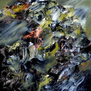 Painting titled "mental 3 - 80x80" by Fabrice Plisson, Original Artwork, Oil