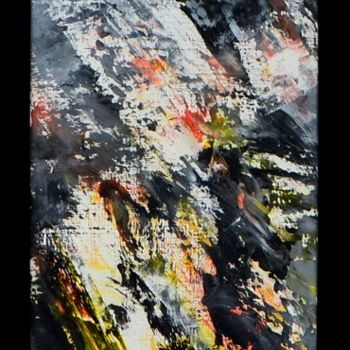 Painting titled "totem 5" by Fabrice Plisson, Original Artwork, Oil Mounted on Wood Stretcher frame