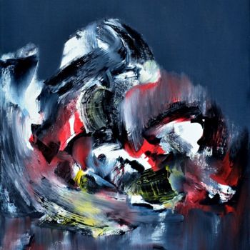 Painting titled "abstraction figurat…" by Fabrice Plisson, Original Artwork, Oil Mounted on Wood Stretcher frame