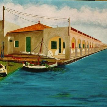 Painting titled "CHALETS  REFUGIO  D…" by Pepe, Original Artwork