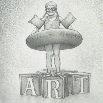 Zeichnungen mit dem Titel "girl-sal-art.jpg" von Rob Jackson, Original-Kunstwerk