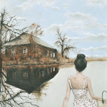 Peinture intitulée "Au bord du lac." par Plumerand Frédéric, Œuvre d'art originale, Huile