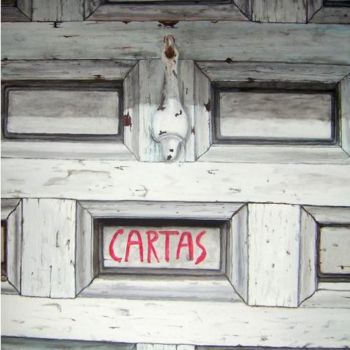 Schilderij getiteld "Cartas" door Pluna, Origineel Kunstwerk