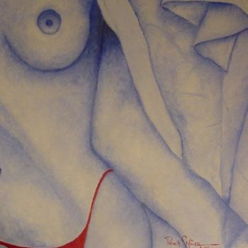 Schilderij getiteld "Blue Nude" door Patrick Miller, Origineel Kunstwerk