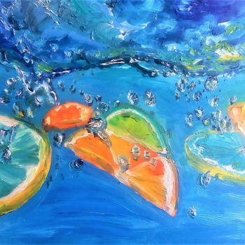 Pittura intitolato "Juicy fruits" da Prosto Nastasya, Opera d'arte originale, Olio
