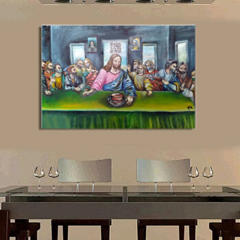 Peinture intitulée "Last supper modern…" par Prosto Nastasya, Œuvre d'art originale, Huile