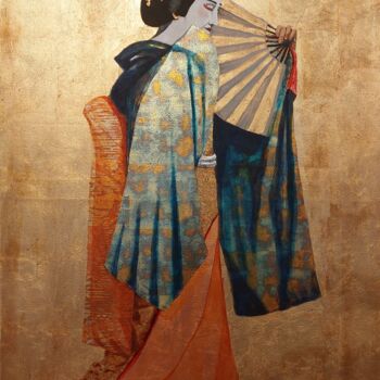 Ζωγραφική με τίτλο "Geisha 1.1" από Poc_a_poc_ibiza, Αυθεντικά έργα τέχνης, Λάδι