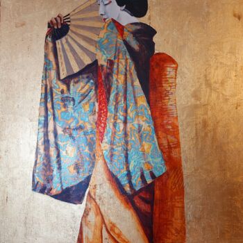 Malarstwo zatytułowany „Geisha 1.2” autorstwa Poc_a_poc_ibiza, Oryginalna praca, Olej